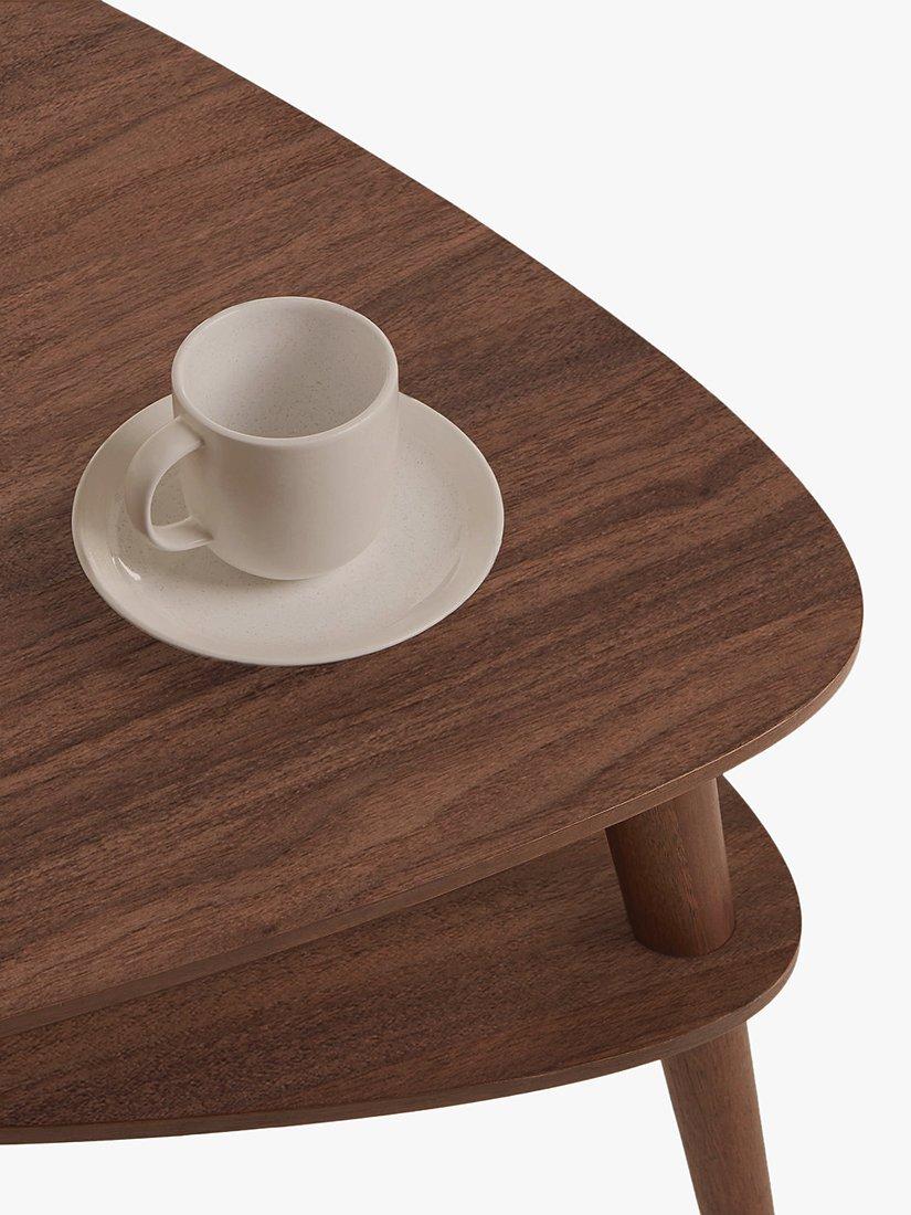 John Lewis Grayson coffee table with oak veneer and floating shelf, imported from the UK