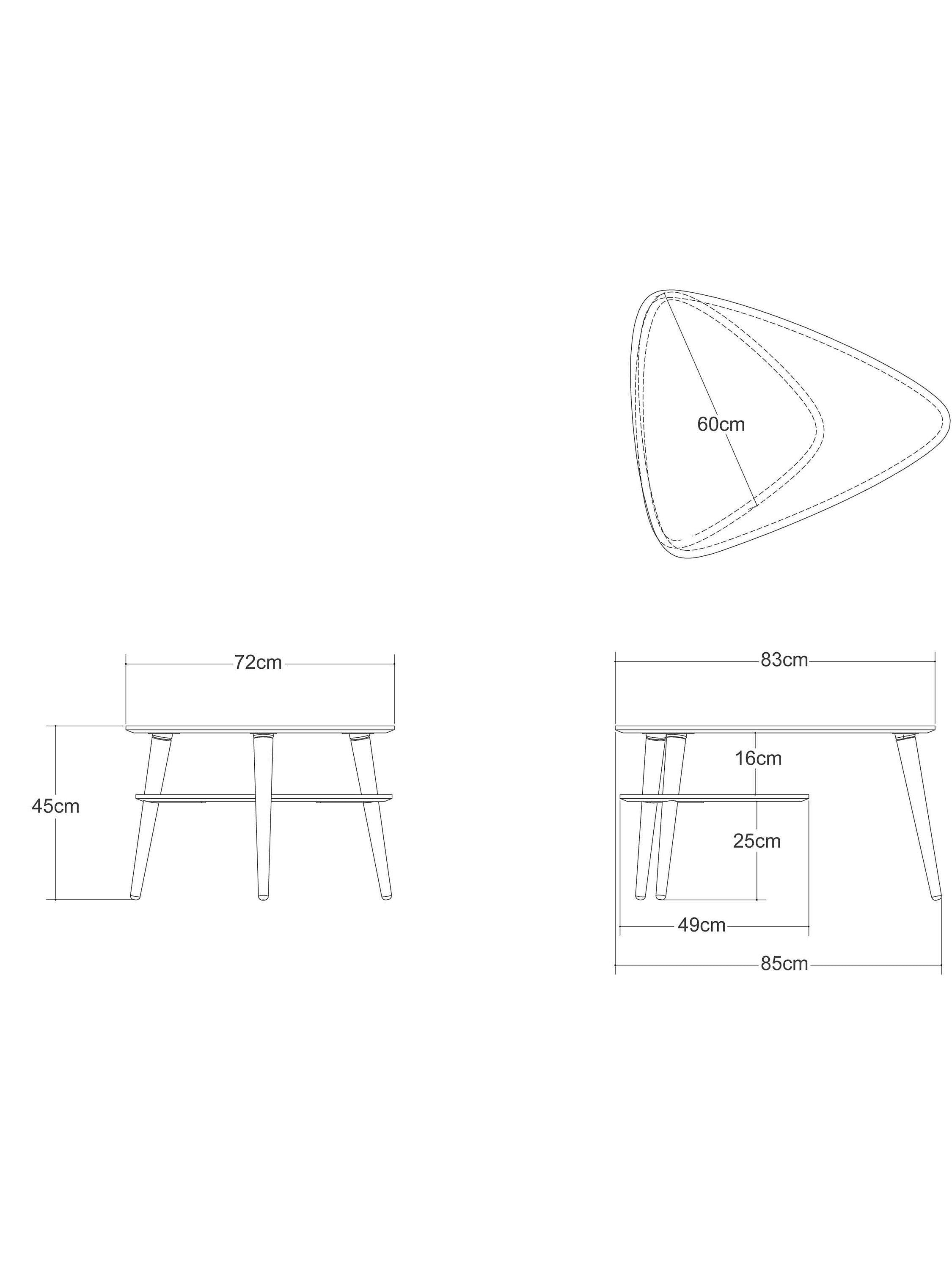 John Lewis Grayson coffee table with oak veneer and floating shelf, imported from the UK