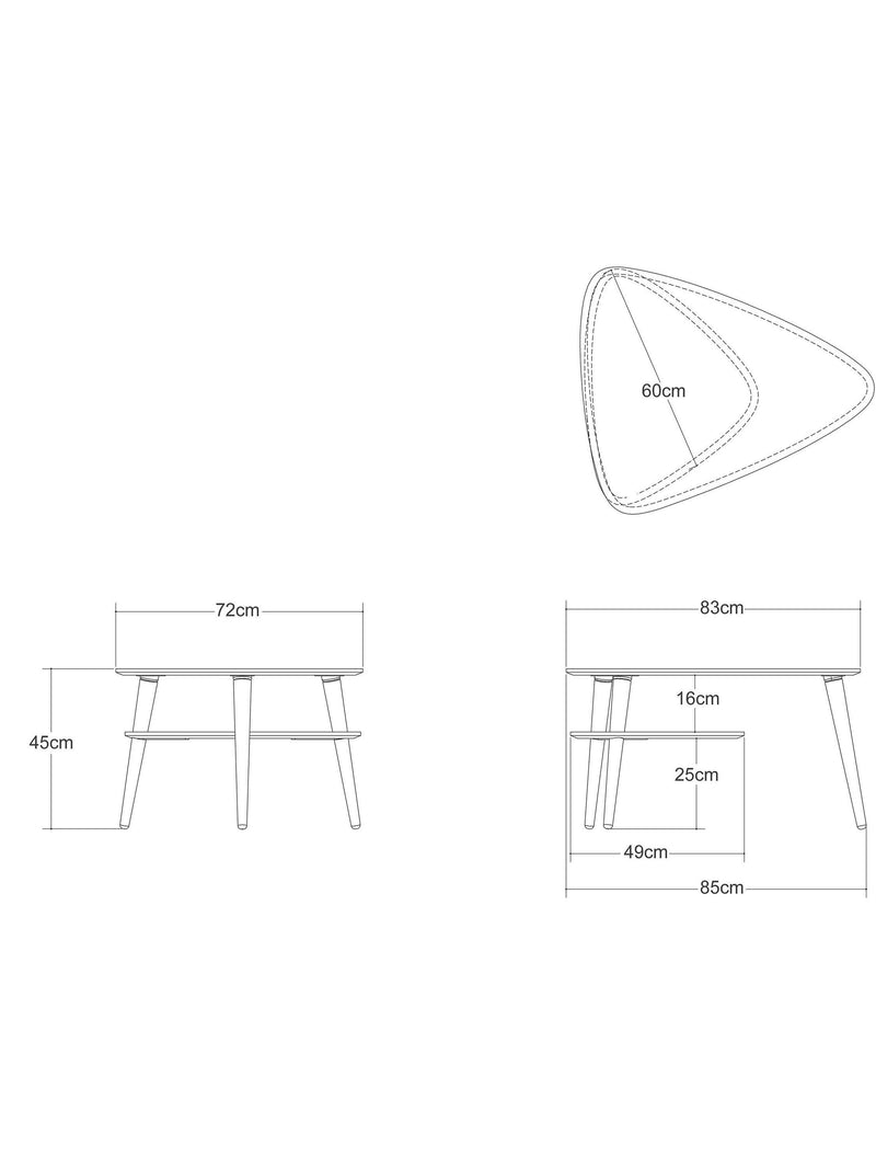 John Lewis Grayson coffee table with oak veneer and floating shelf, imported from the UK