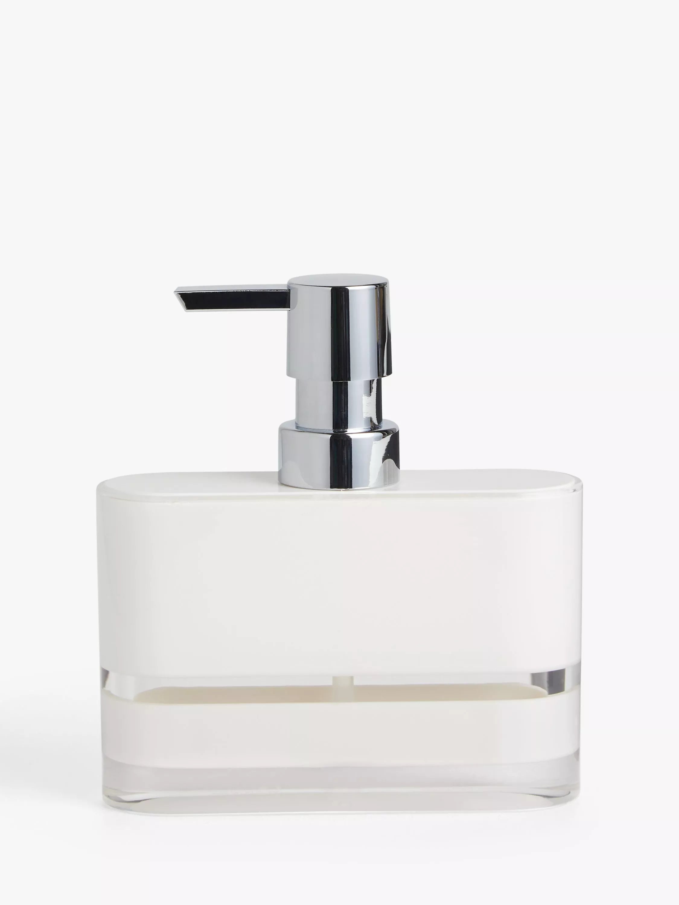 John Lewis Block Stripe soap dispenser in pastel teal, UK version