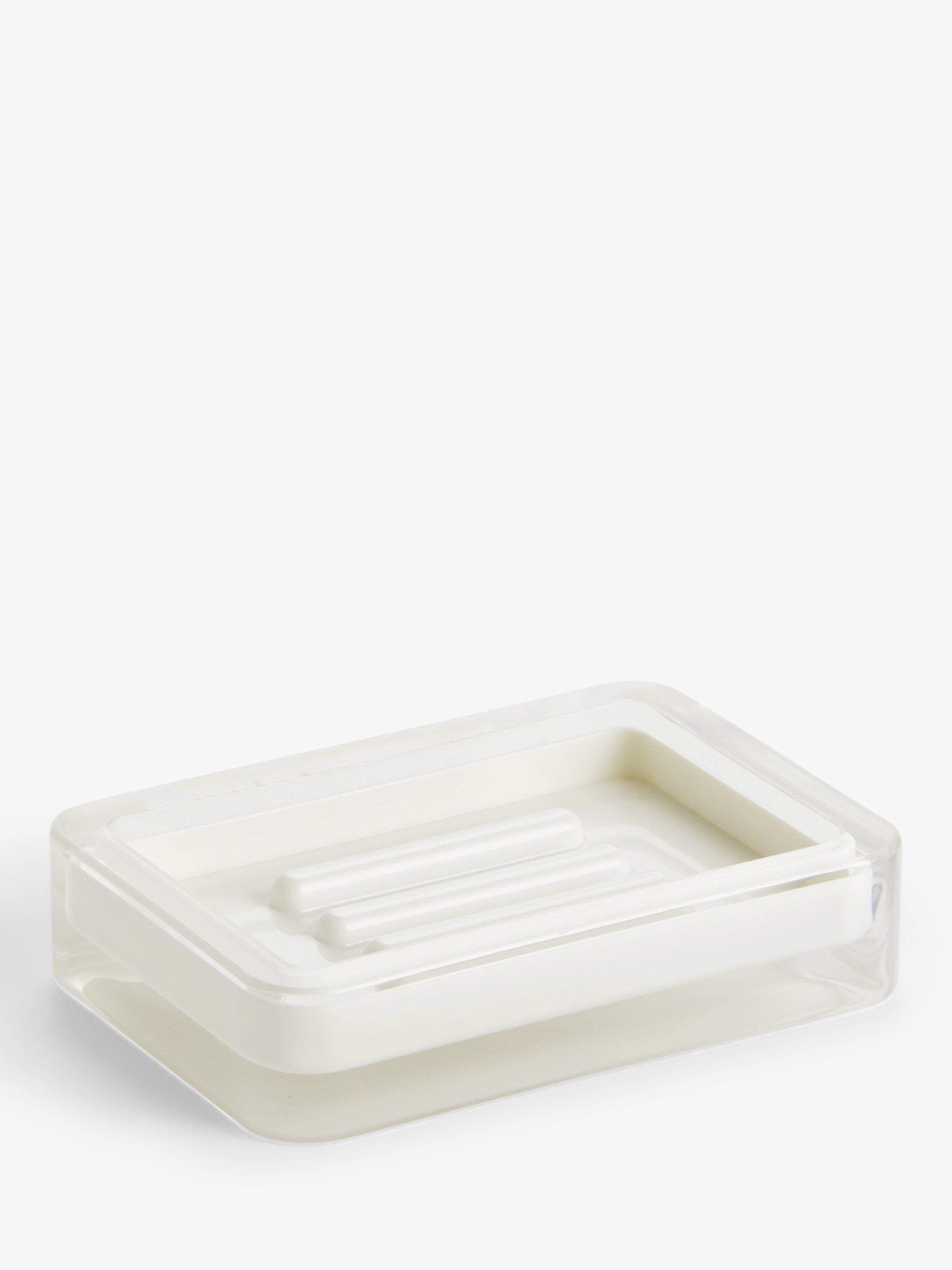 John Lewis Block Stripe pastel teal Soap Dish, UK version