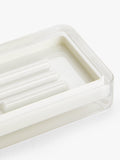 John Lewis Block Stripe pastel teal Soap Dish, UK version