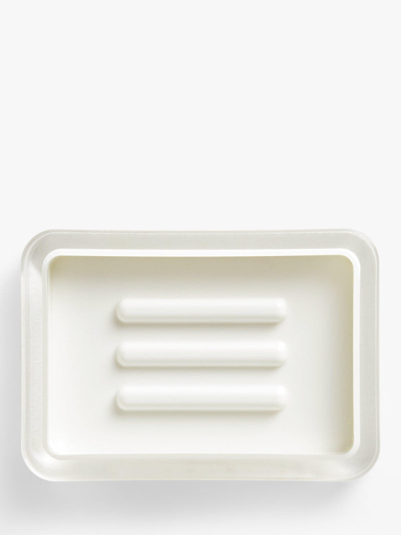 John Lewis Block Stripe pastel teal Soap Dish, UK version