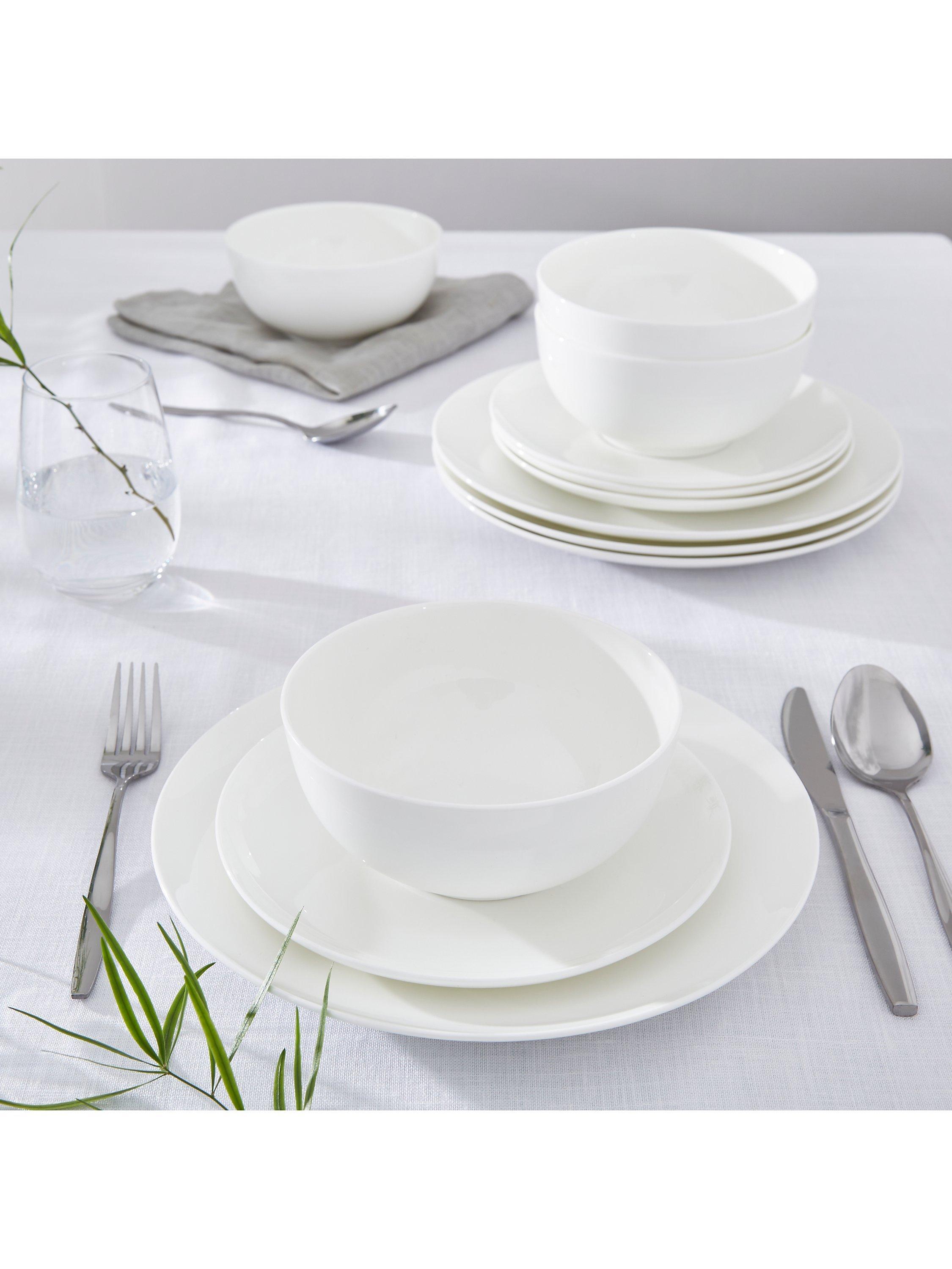 Royal Worcester bone china dinnerware set Serendipity White 12 piece - British product