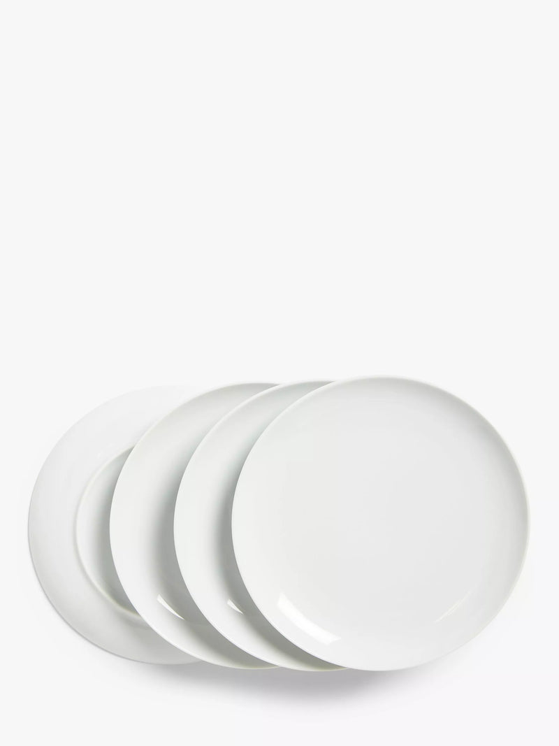 John Lewis porcelain coupe side plates 18cm set of 4, imported from the UK