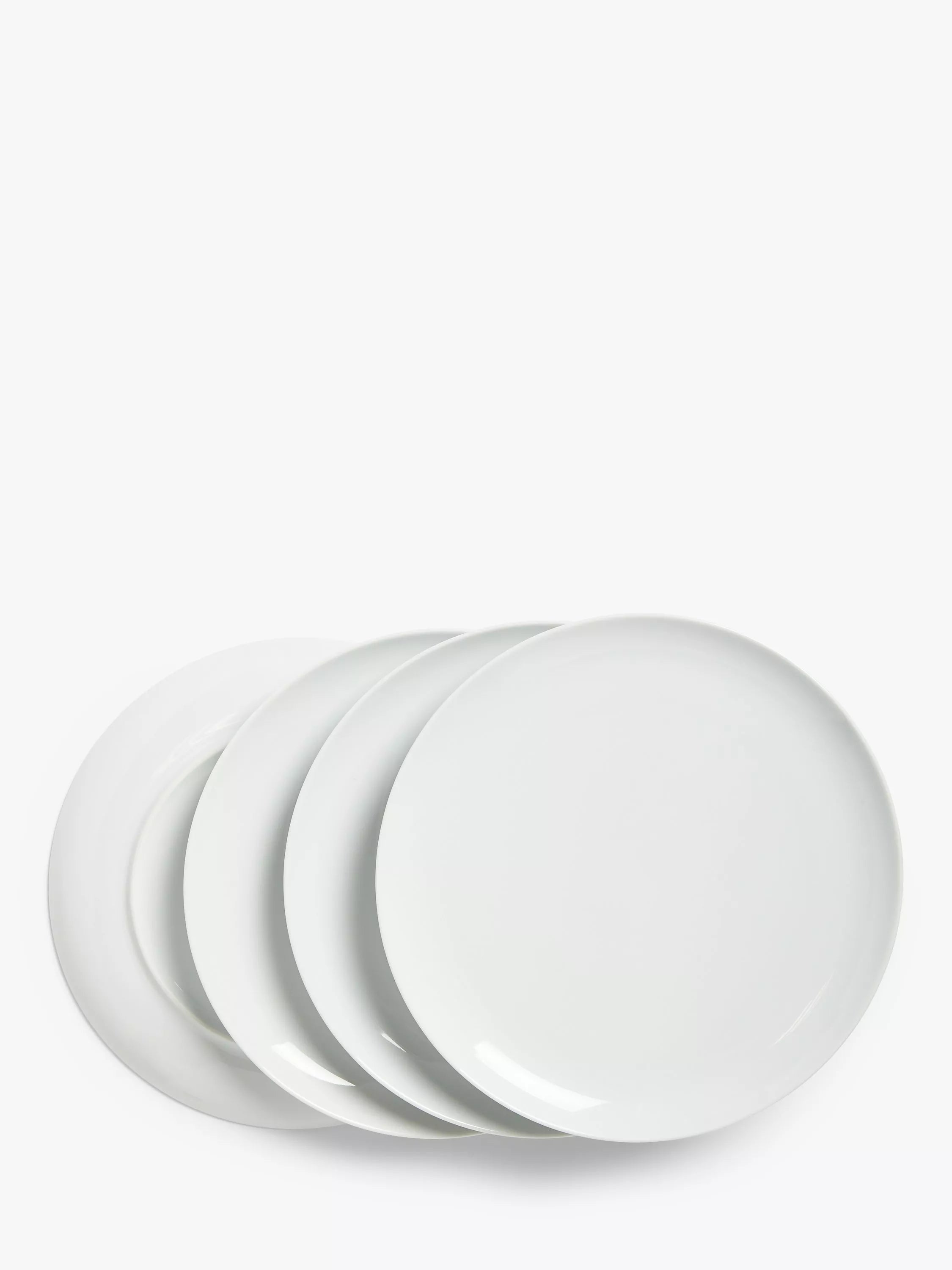 John Lewis Dine porcelain coupe dinner plates set of 4, 28cm white, imported from the UK