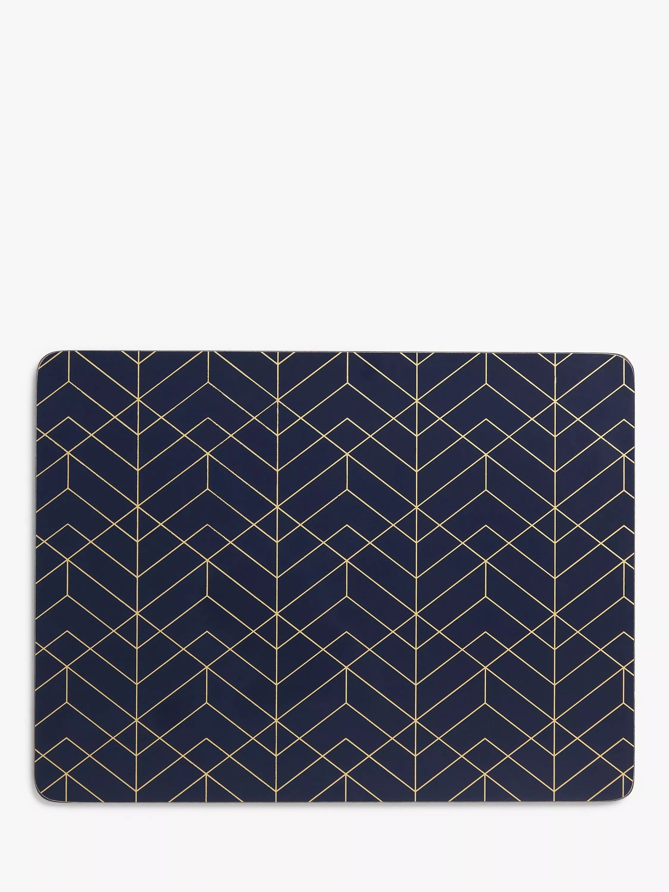 John Lewis Deco placemats set of 6 navy gold (British brand)