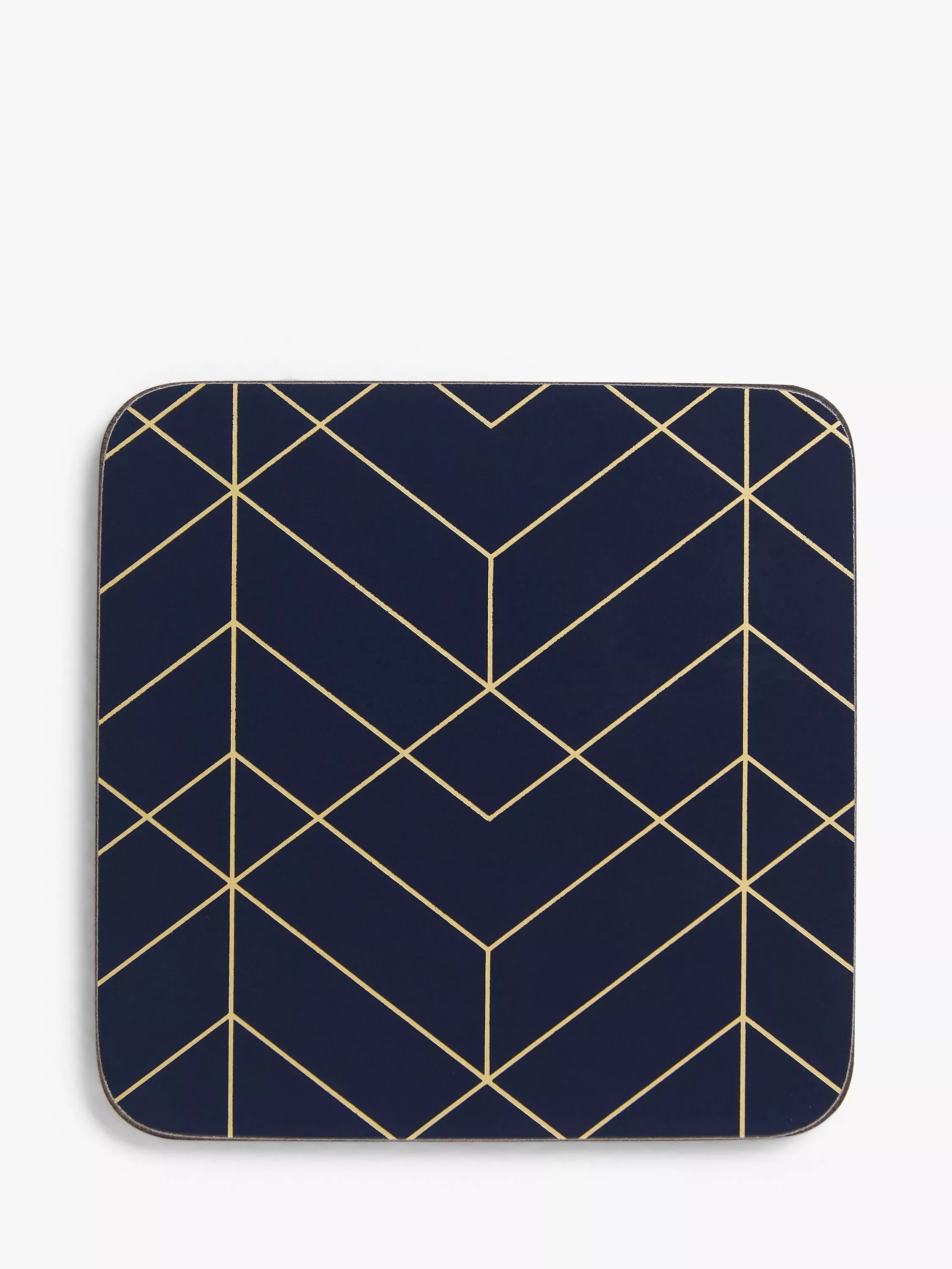 John Lewis navy gold coasters Deco set of 6 (British brand)