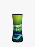 Poole Pottery Maya hourglass vase in green, 34cm tall, imported from the UK