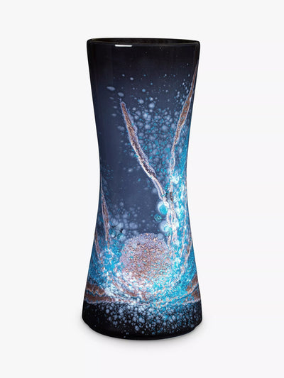 John Lewis Poole Pottery Celestial Hourglass Vase, H34cm, Blue