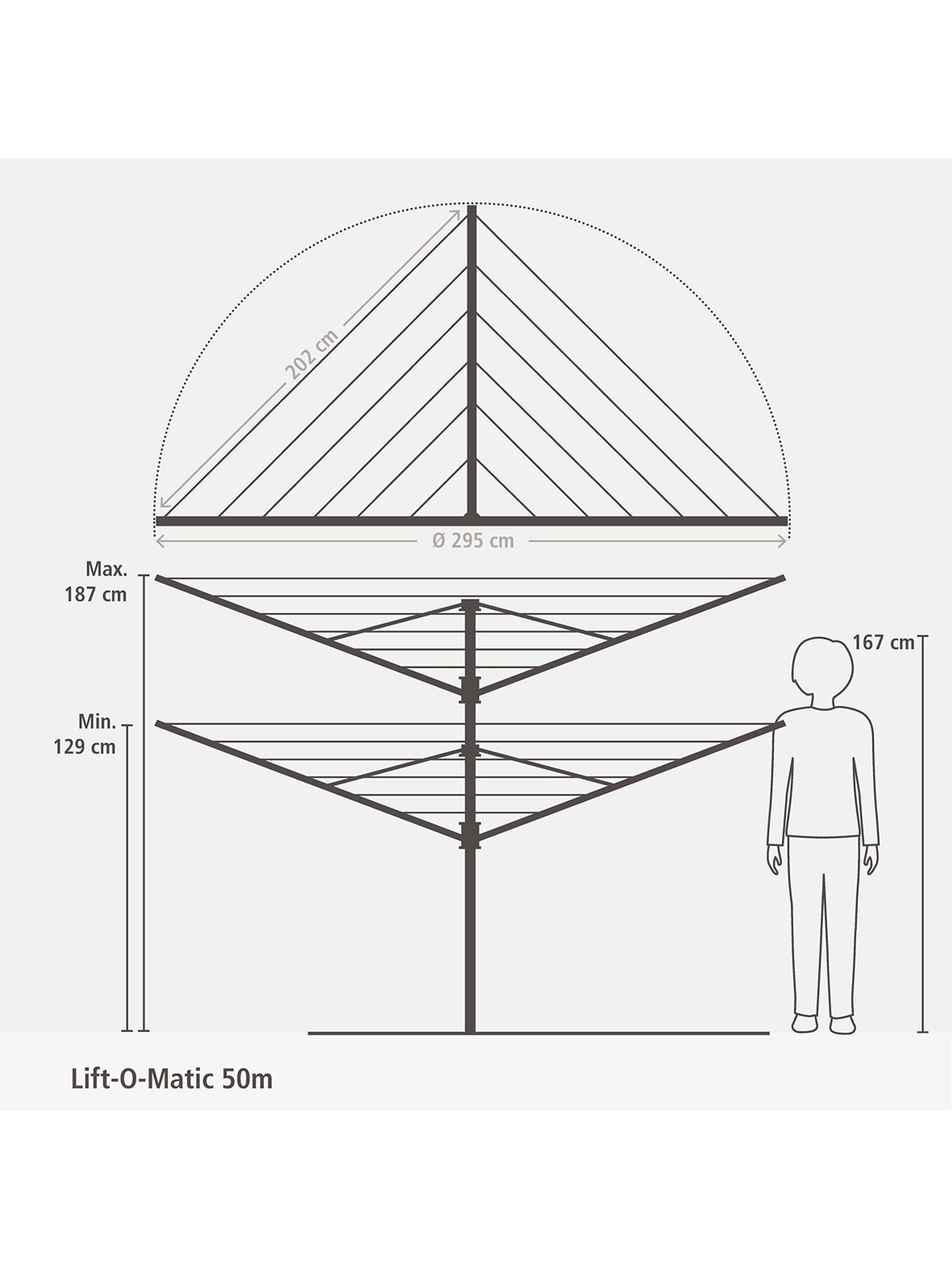 Brabantia Lift-O-Matic rotary dryer 50m - British product