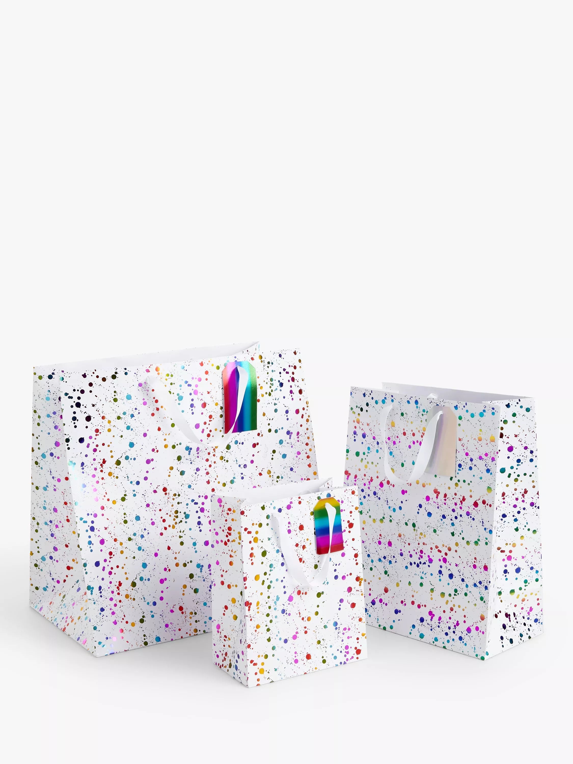 John Lewis Rainbow Splatter Gift Bag Medium