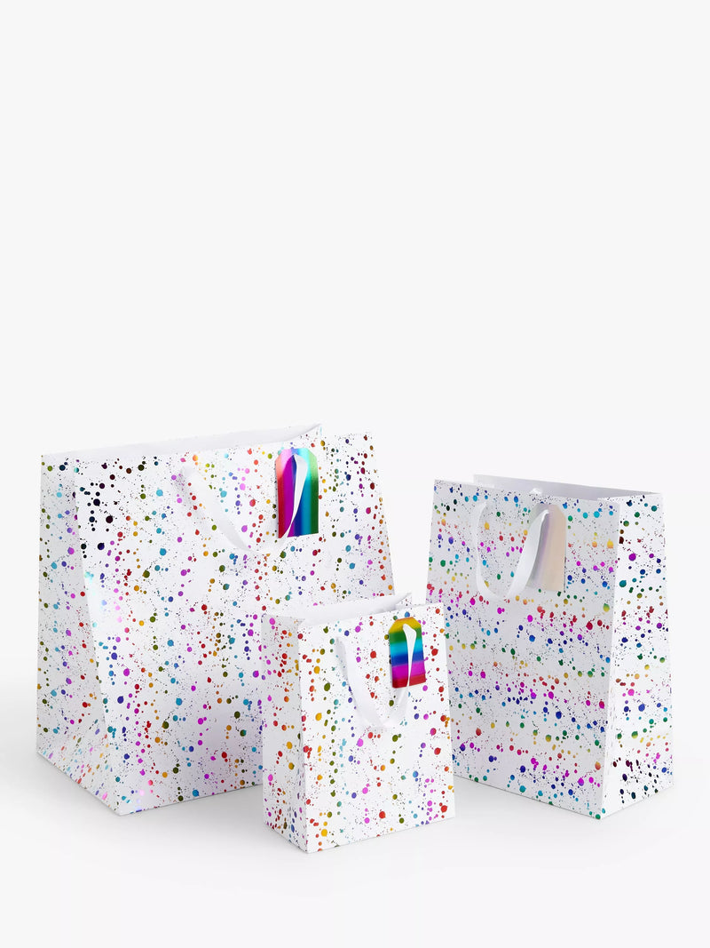 John Lewis Rainbow Splatter Gift Bag Medium