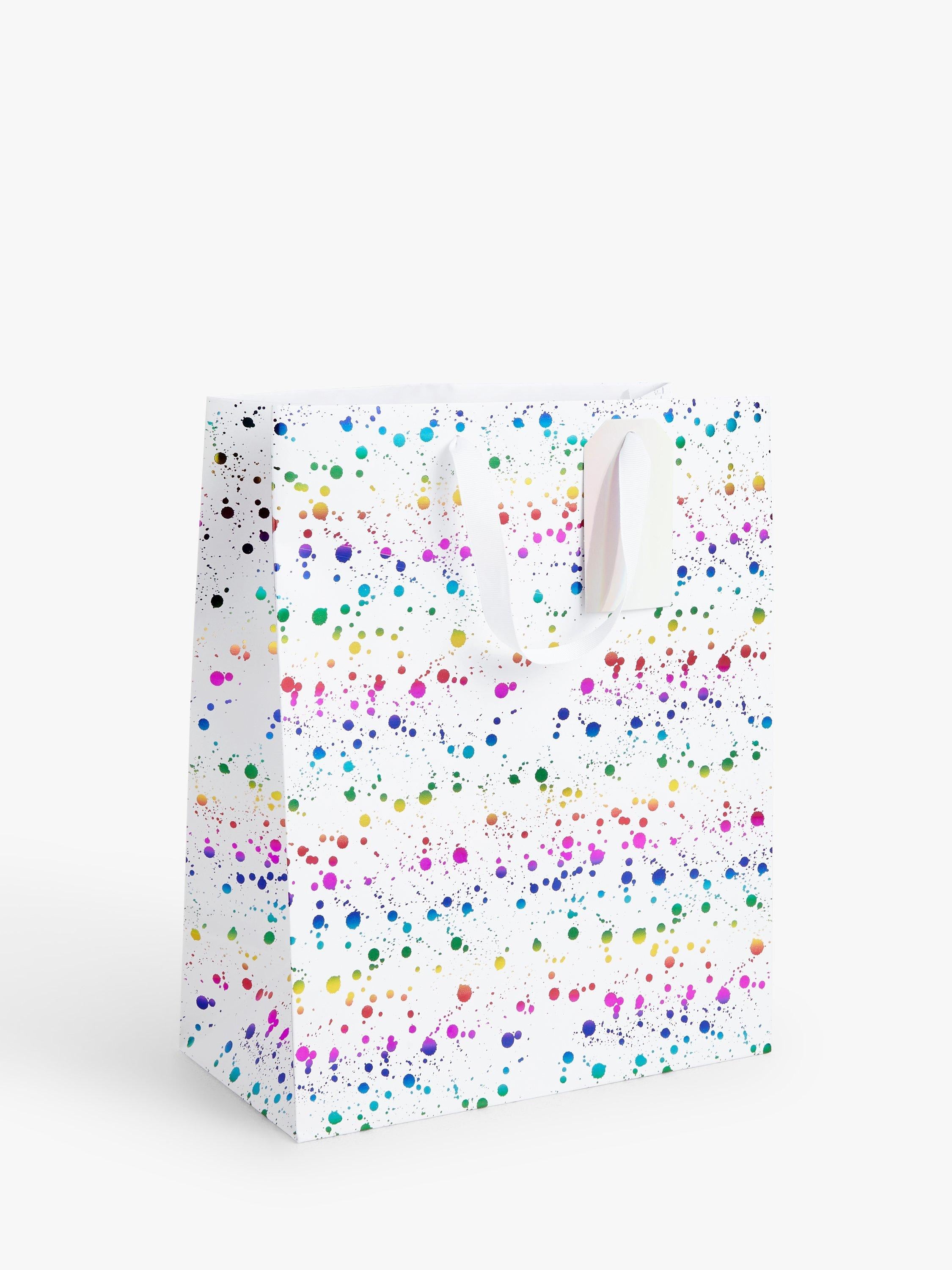 John Lewis Rainbow Splatter gift bag medium - British product
