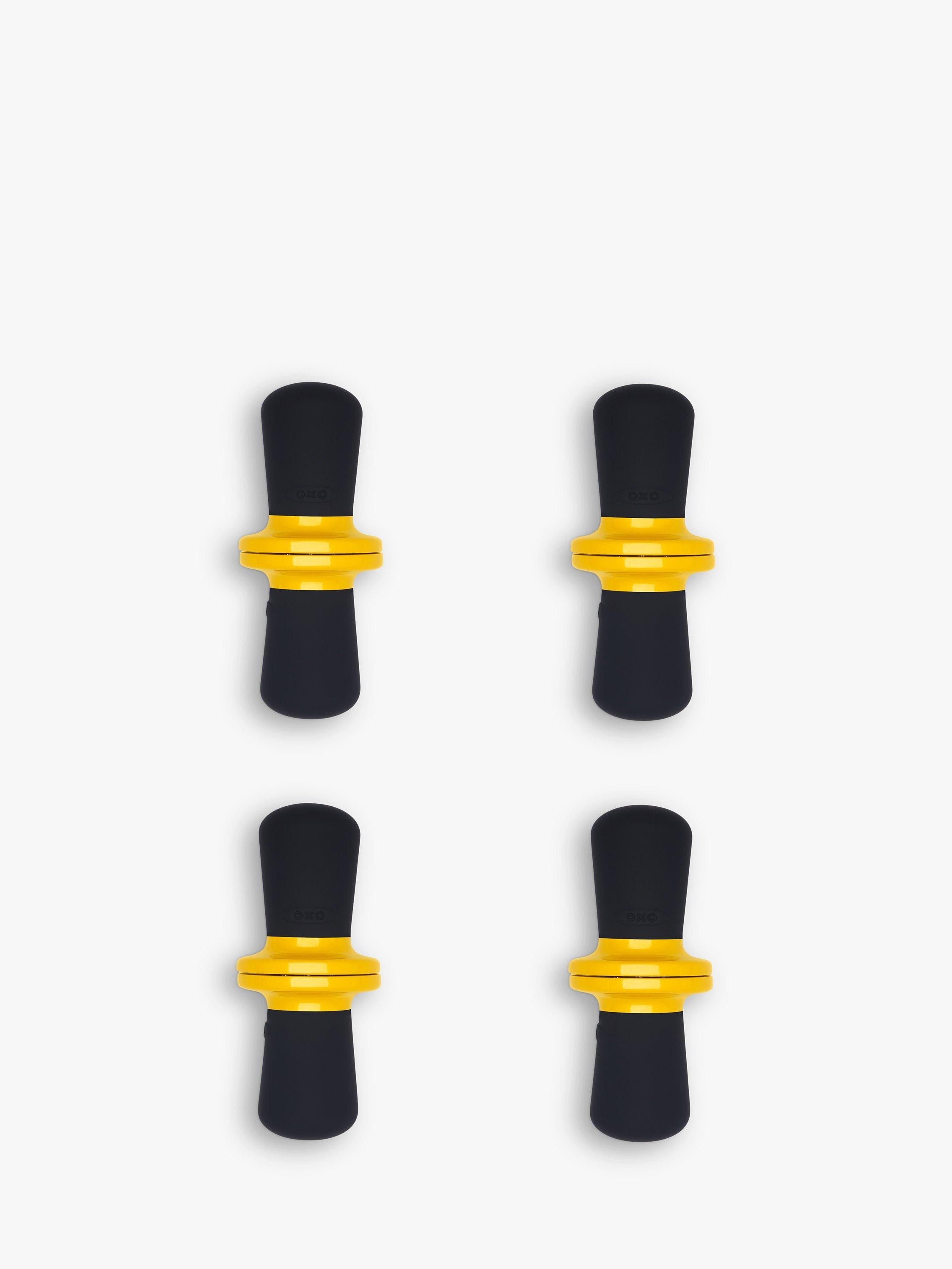 OXO Yellow/Black corn cob holders set of 8, imported from the UK
