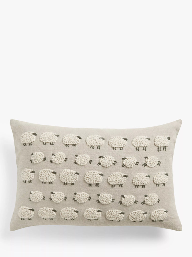 John Lewis Sheep Cushion, Natural