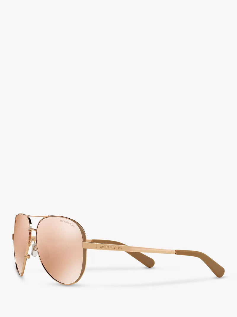 Michael Kors aviator sunglasses gold mirror pink 59mm (British brand)