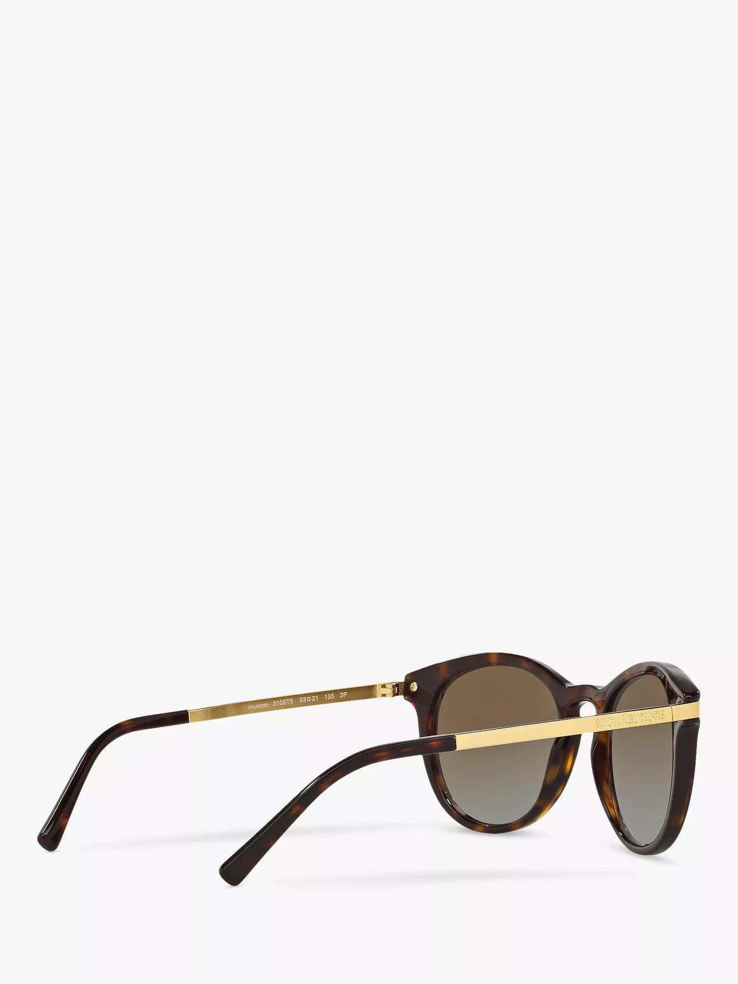 Michael Kors women's polarised round sunglasses tortoise brown gradient, UK version