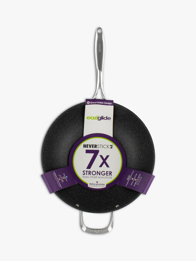 Wok ouvert antiadhésif en aluminium Eaziglide Neverstick2 de 32 cm