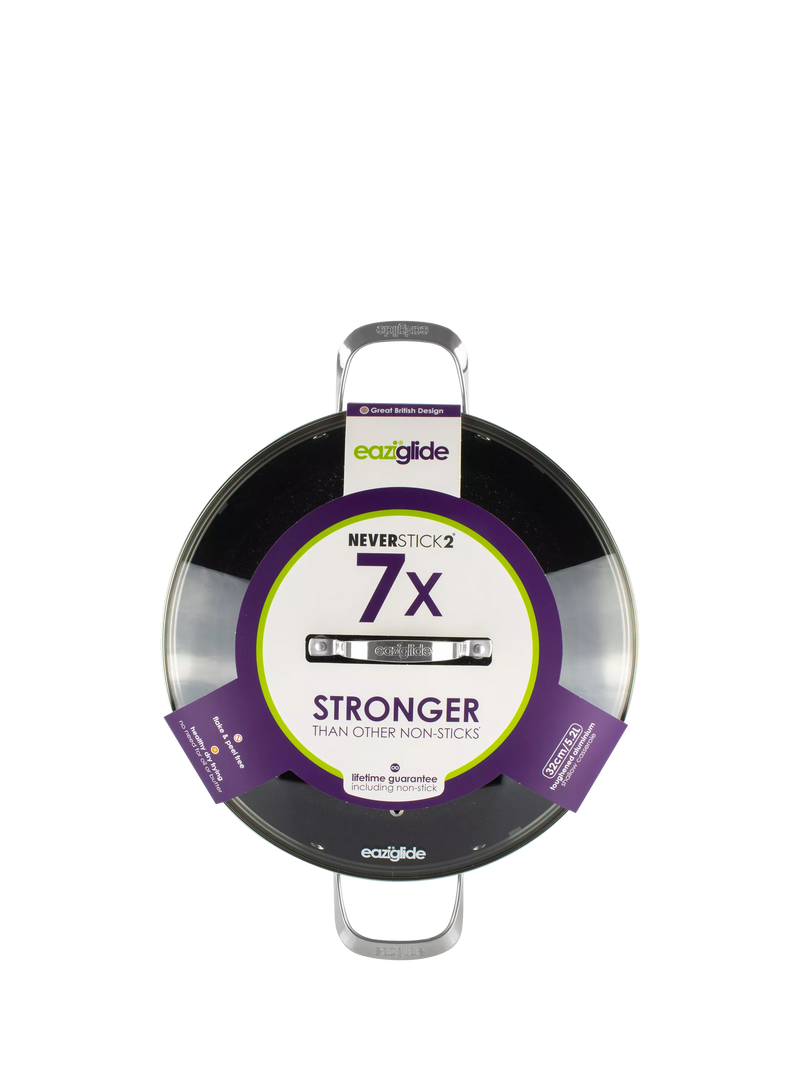 Eaziglide Neverstick2 Aluminium Non-Stick Shallow Casserole 32cm - British product