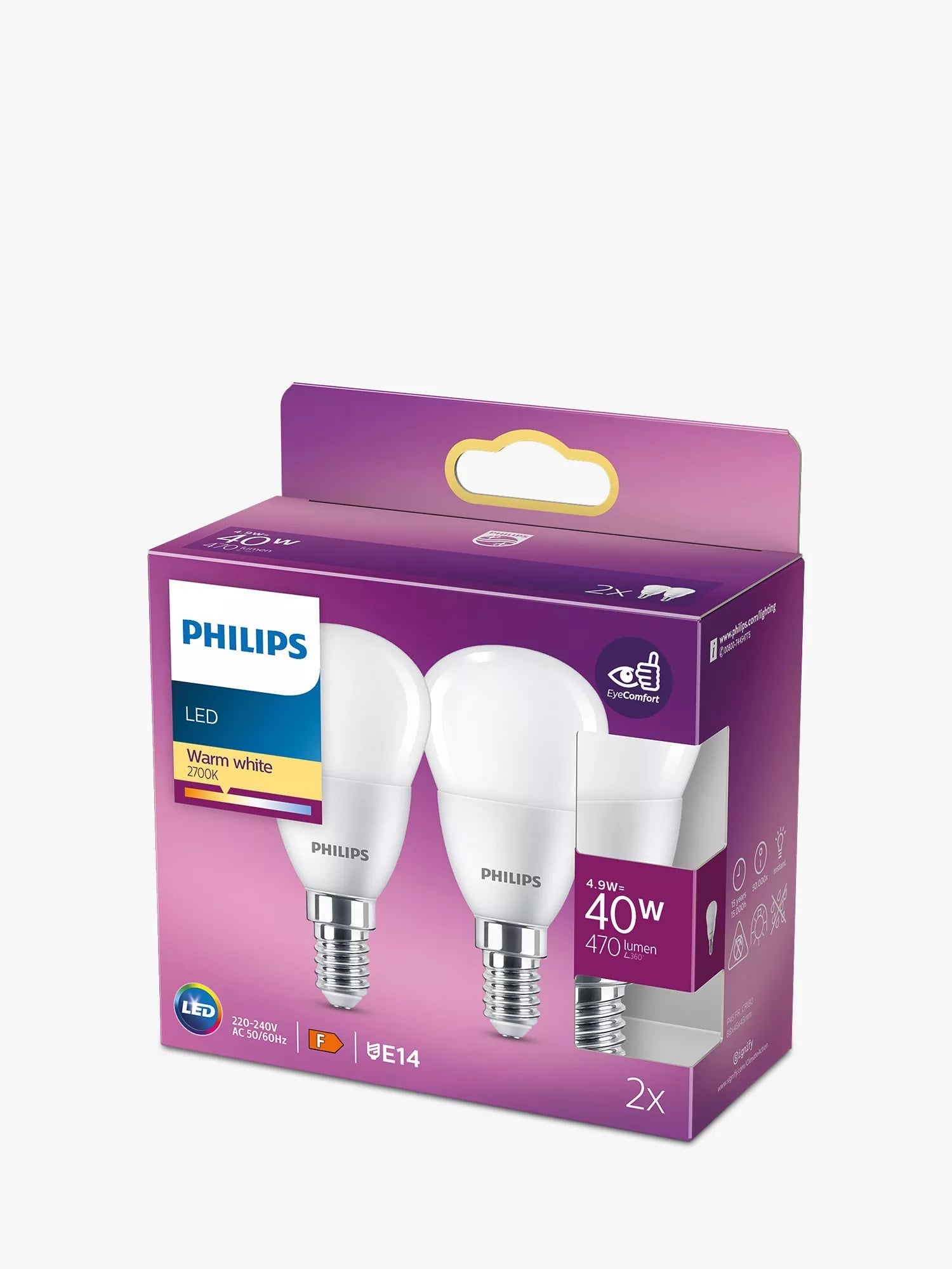Philips 5W LED golf ball bulbs set of 2, UK version