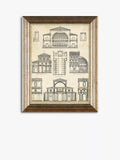 John Lewis vintage architecture framed prints set 4, imported from the UK