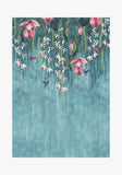 Osborne & Little Trailing Orchid Wallpaper, Teal/Pink