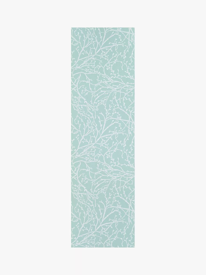 Osborne & Little Twiggy Wallpaper, Eau de Nil/White/Silver
