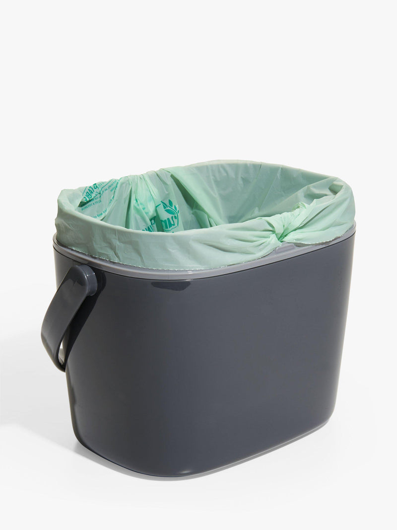 OXO large food waste compost caddy 6.6L in grey and mineral, imported from the UK