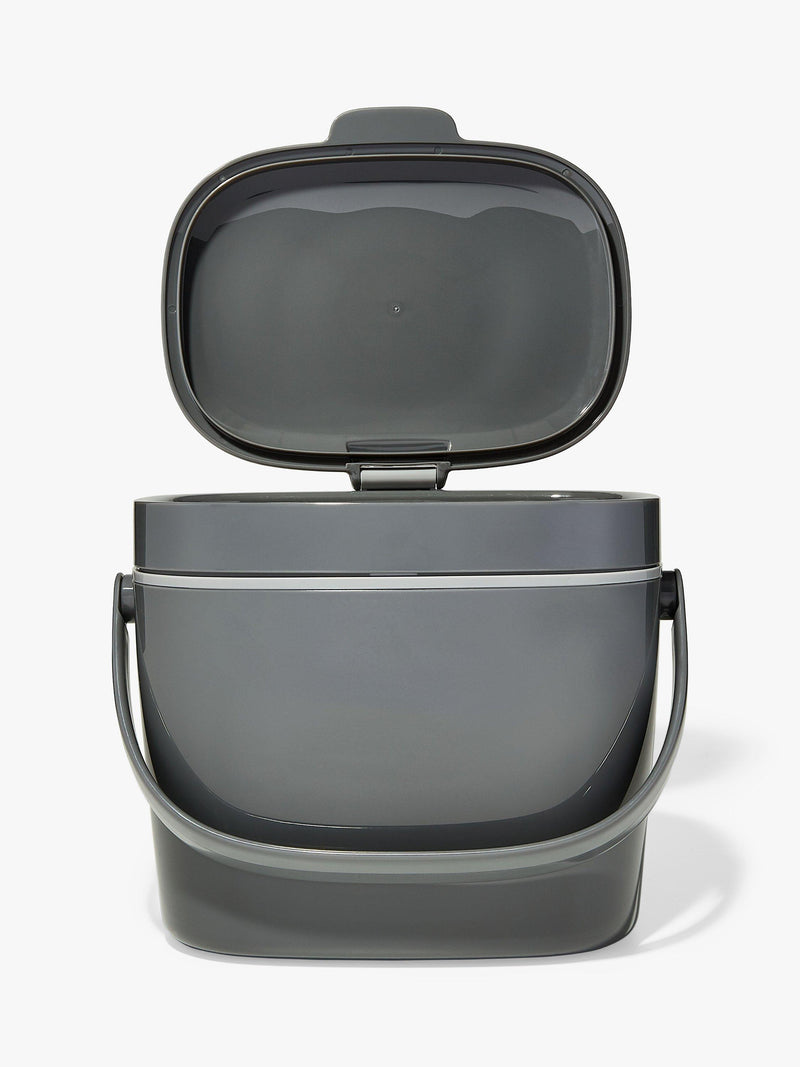 OXO large food waste compost caddy 6.6L in grey and mineral, imported from the UK