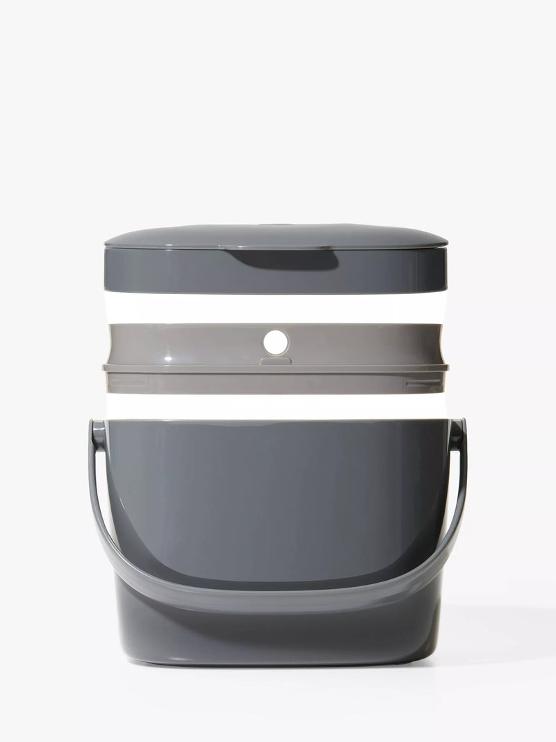 OXO large food waste compost caddy 6.6L in grey and mineral, imported from the UK