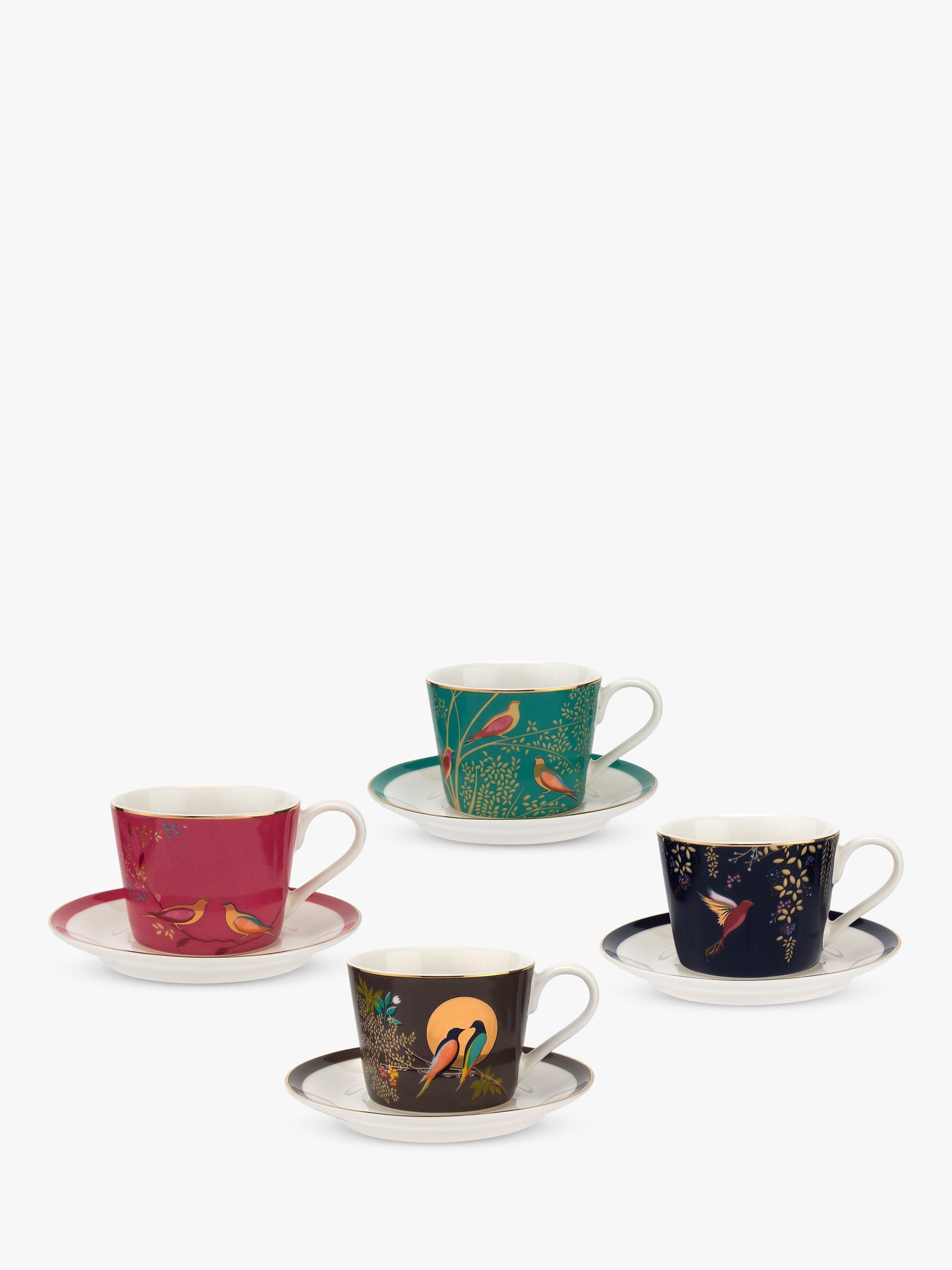 Sara Miller birds espresso mugs set of 4 100ml (British brand)