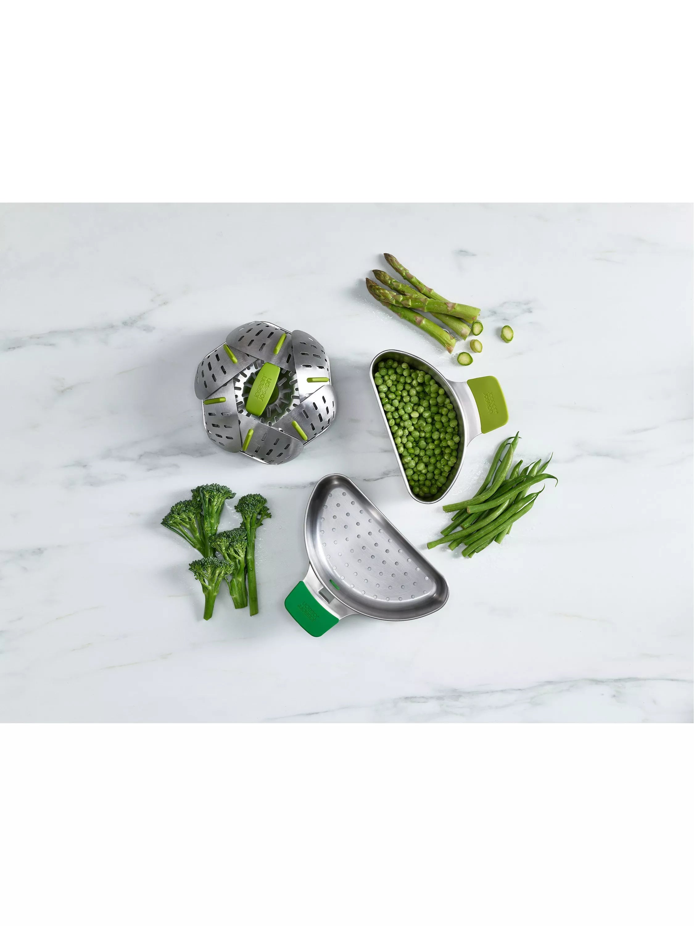 Joseph Joseph Bloom stainless steel folding steamer basket Silver, UK version
