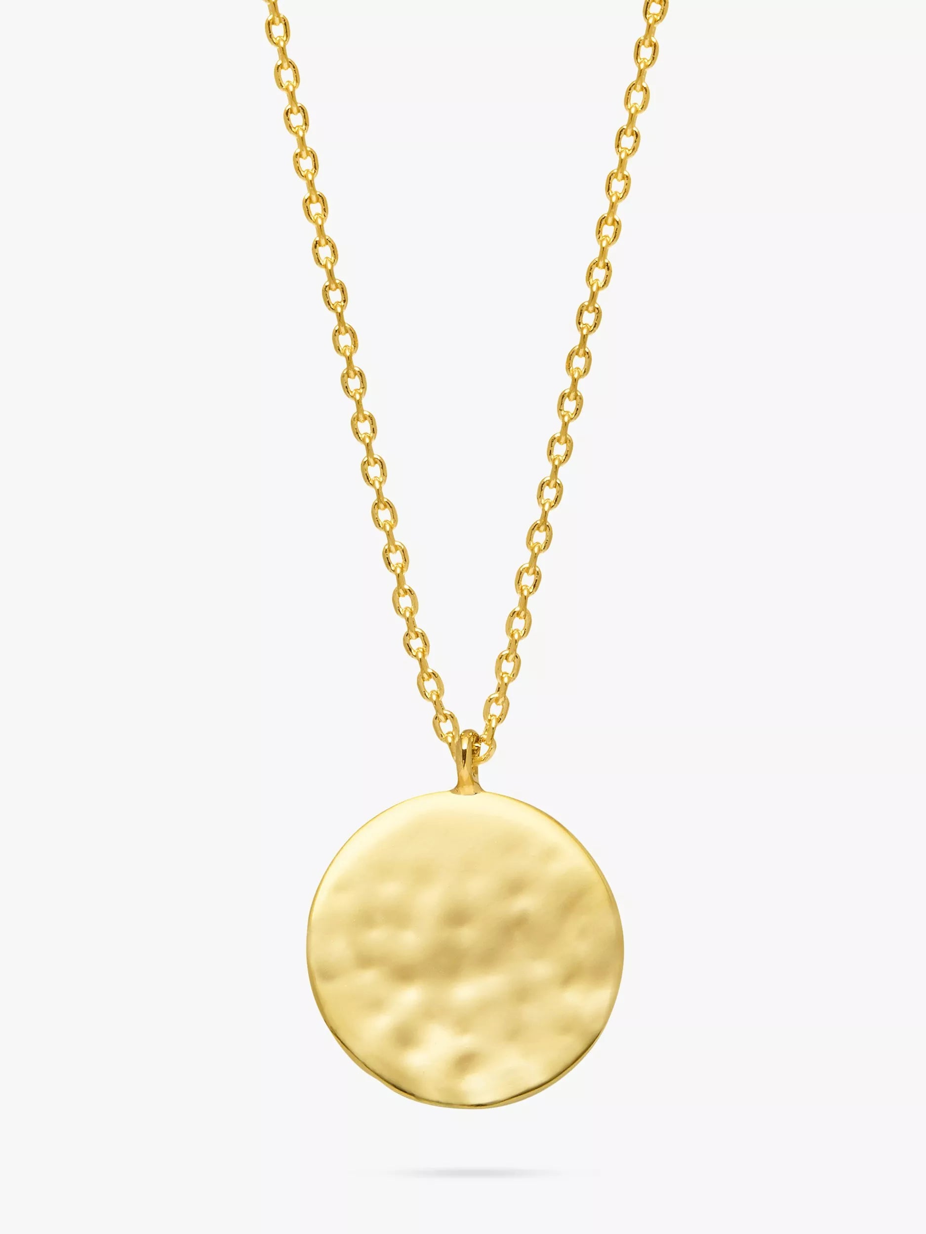 Estella Bartlett gold hammered disc pendant necklace - British product