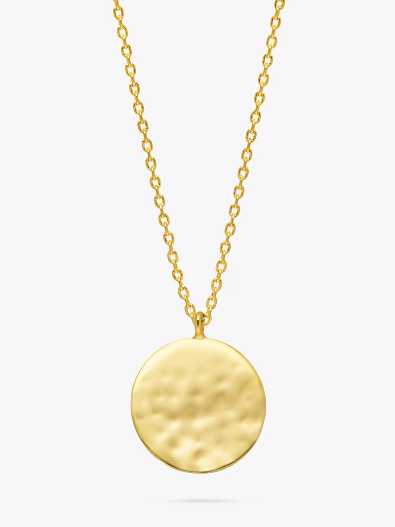 Estella Bartlett gold hammered disc pendant necklace - British product
