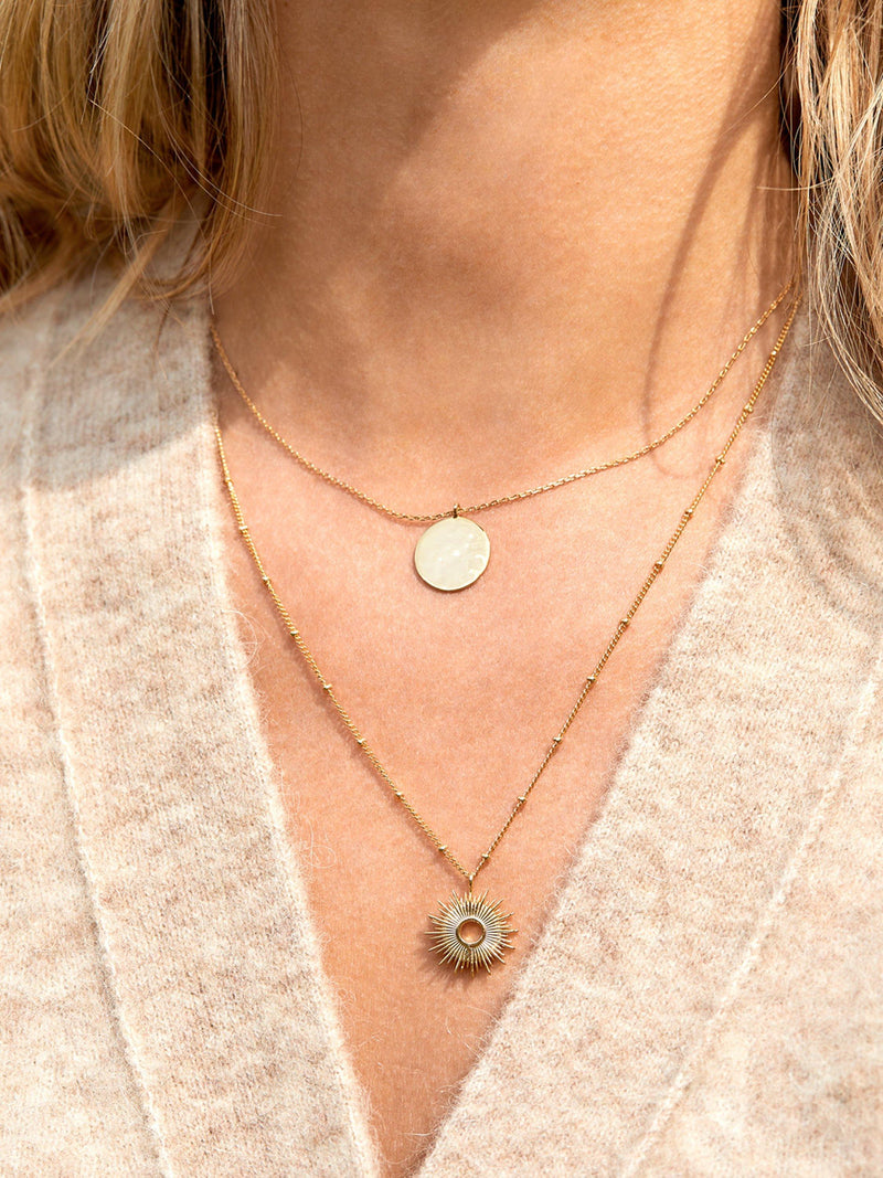 Estella Bartlett gold hammered disc pendant necklace - British product