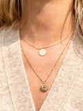 Estella Bartlett gold hammered disc pendant necklace - British product