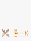Estella Bartlett cubic zirconia flower stud earrings gold, imported from the UK