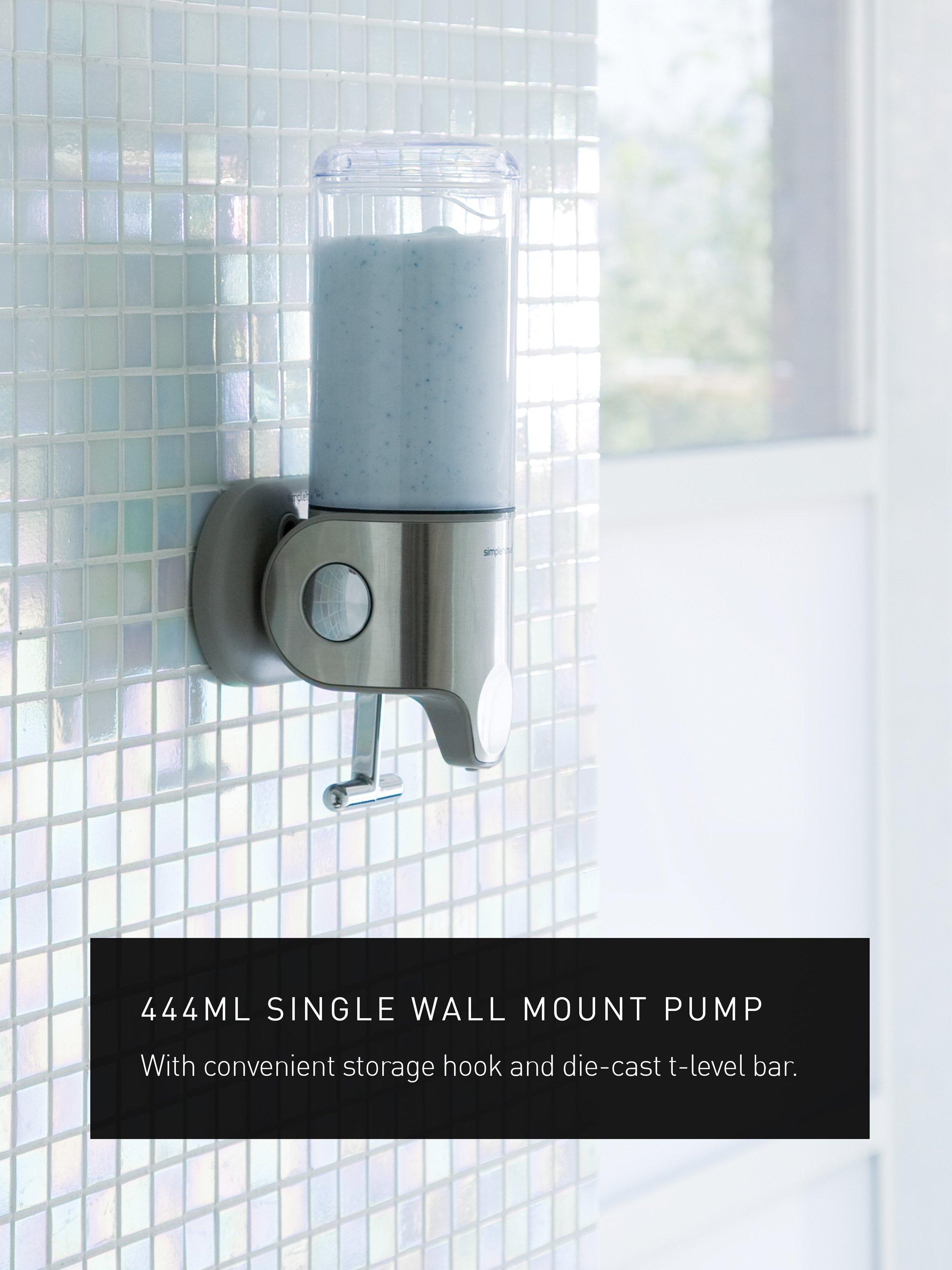 Simplehuman wall-mounted shower soap pump dispenser Single (British brand)