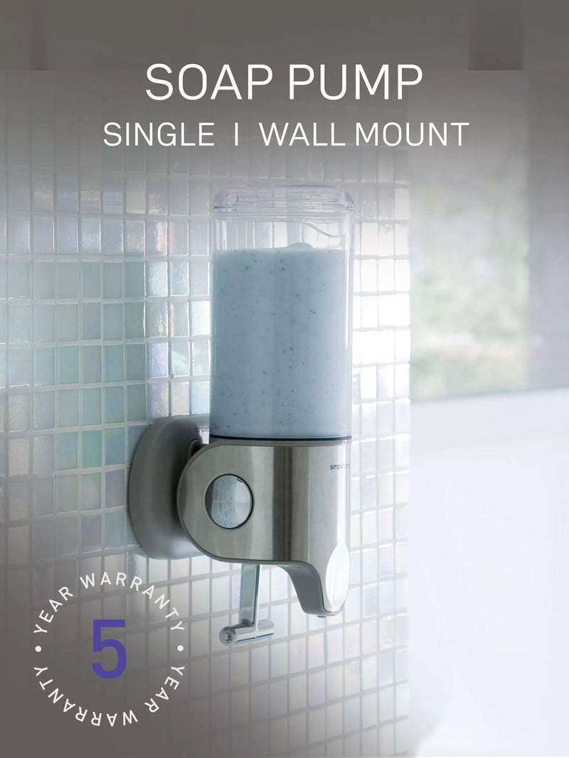 Simplehuman wall-mounted shower soap pump dispenser Single (British brand)