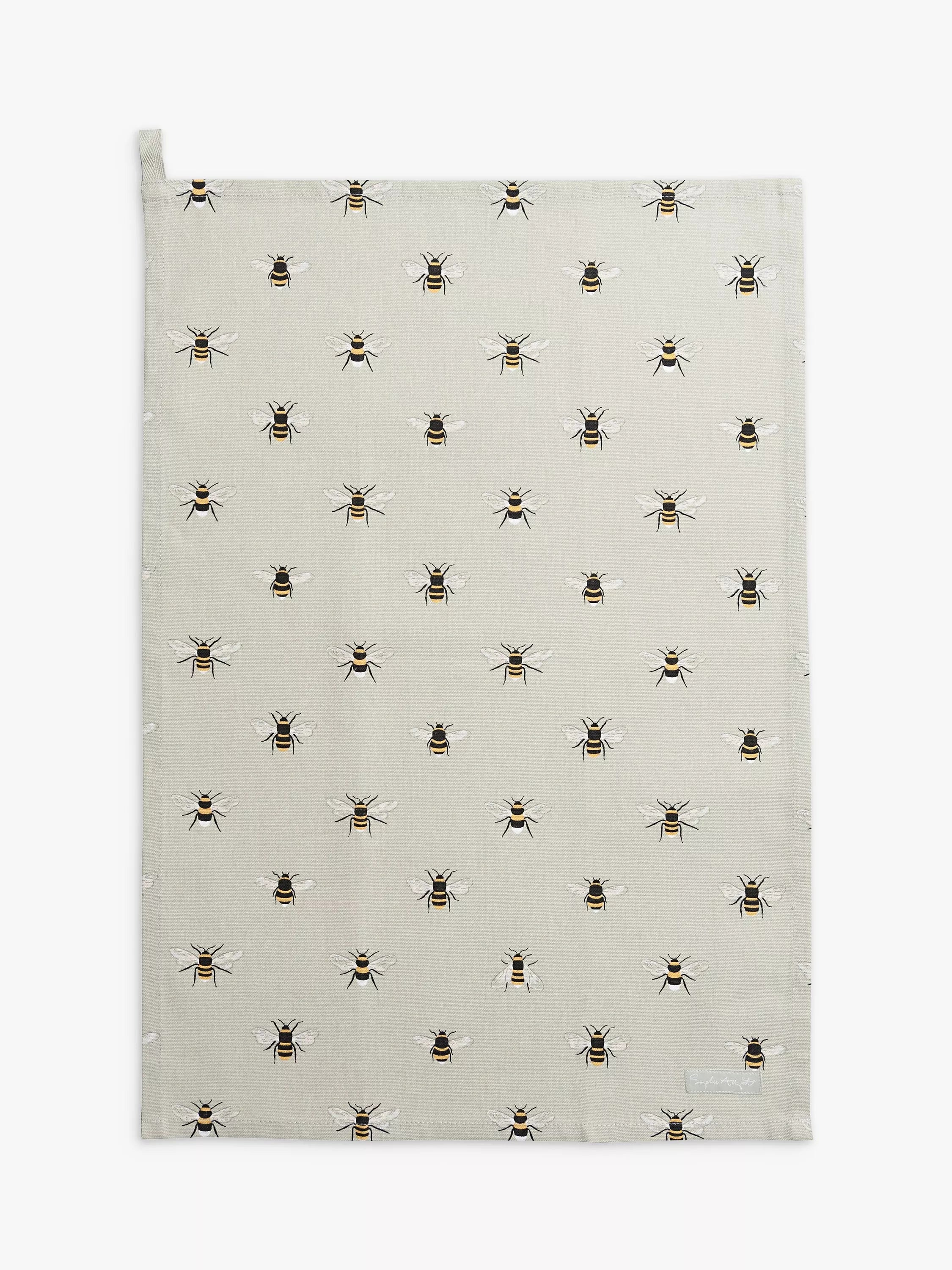 Sophie Allport bee motif cotton tea towel - British product