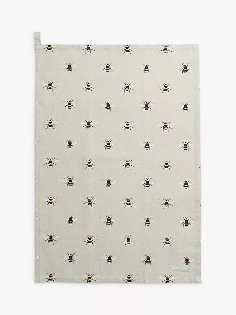 Sophie Allport bee motif cotton tea towel - British product