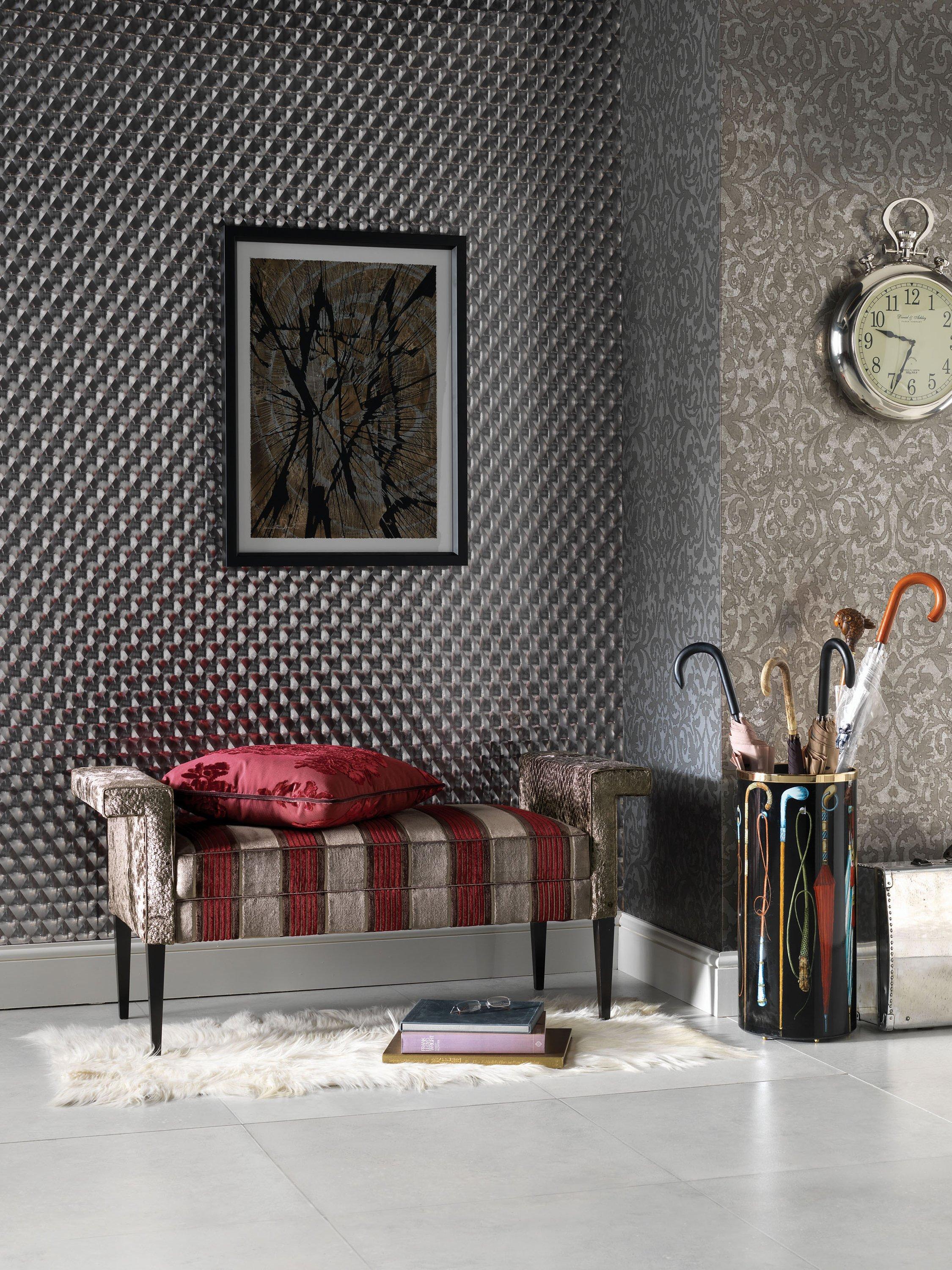 Osborne & Little Rombico metallic wallpaper roll, UK version