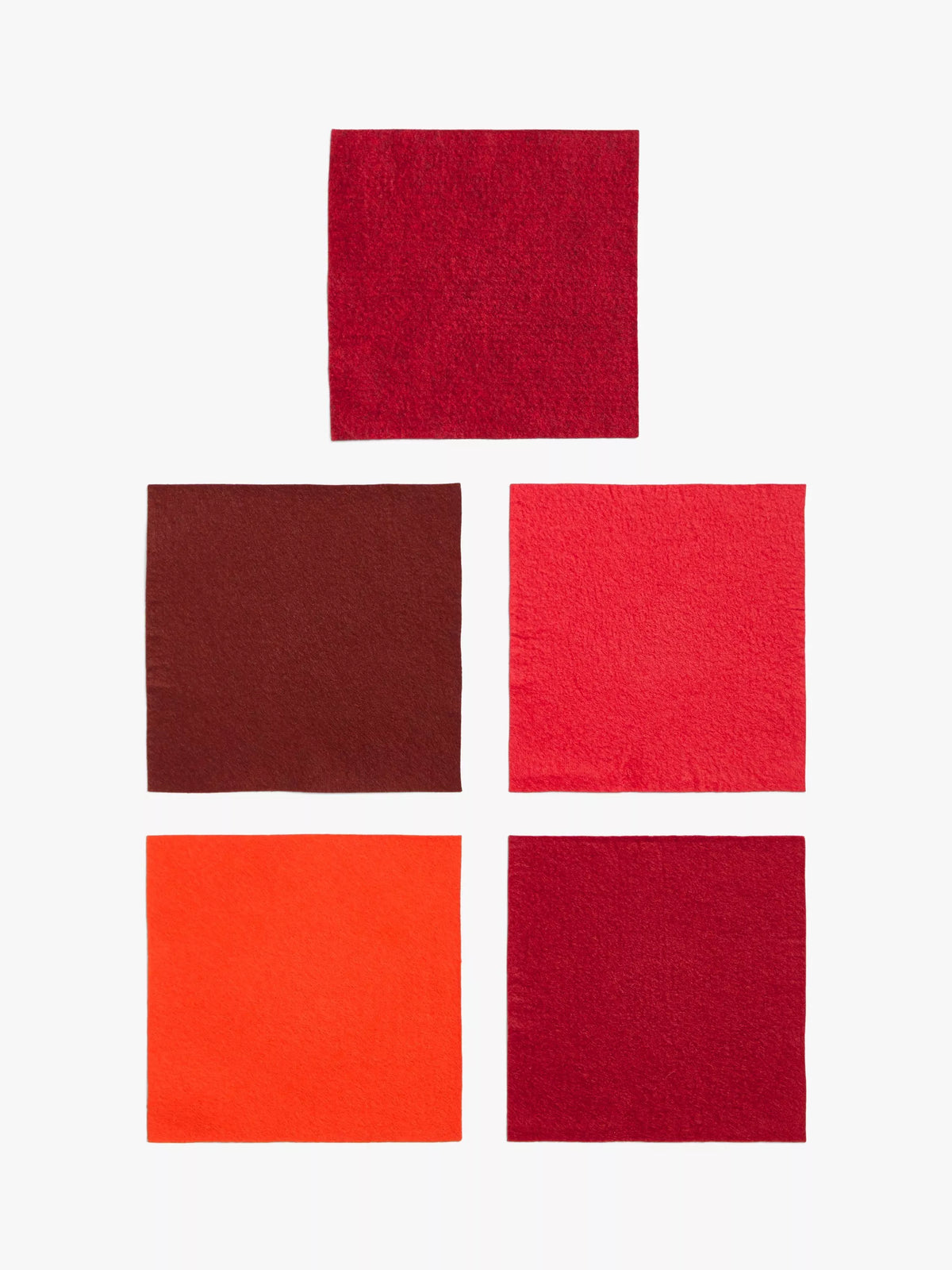 Habico felt fabric squares red 6x6 inches - British product