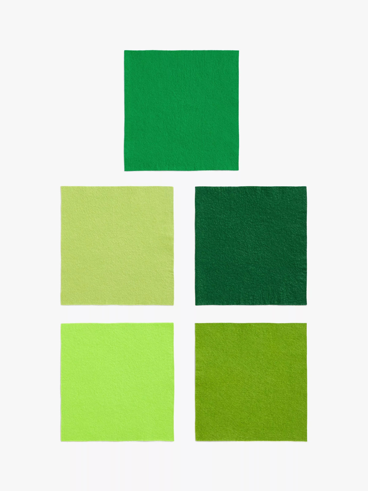 Habico felt fabric squares green pack of 10, imported from the UK
