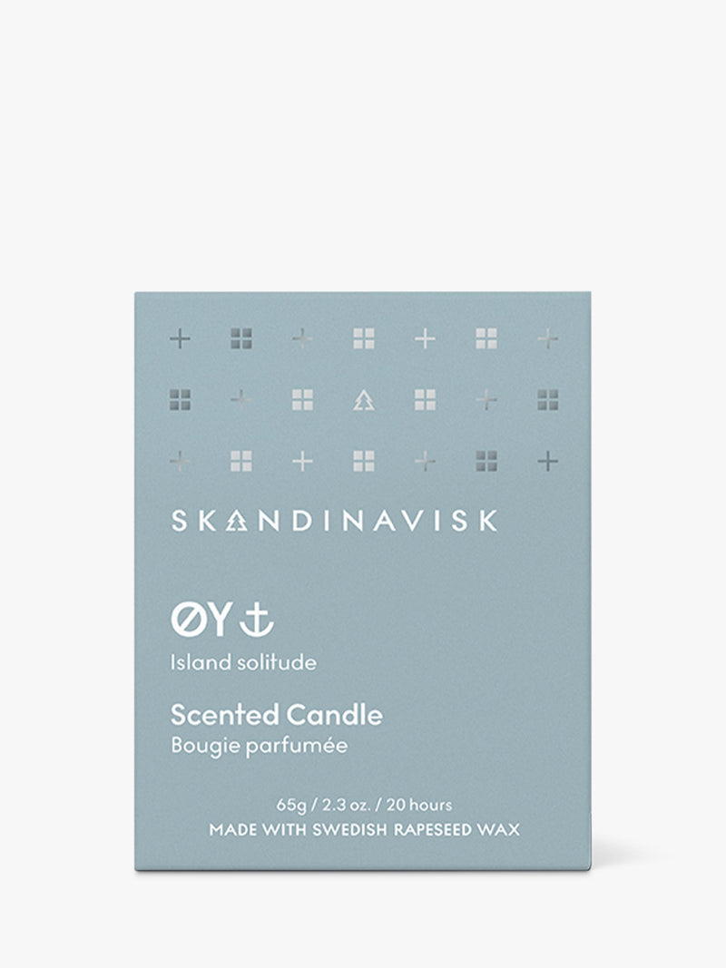 Skandinavisk ØY scented candle with crabapple and dog rose notes, 65g (British brand)