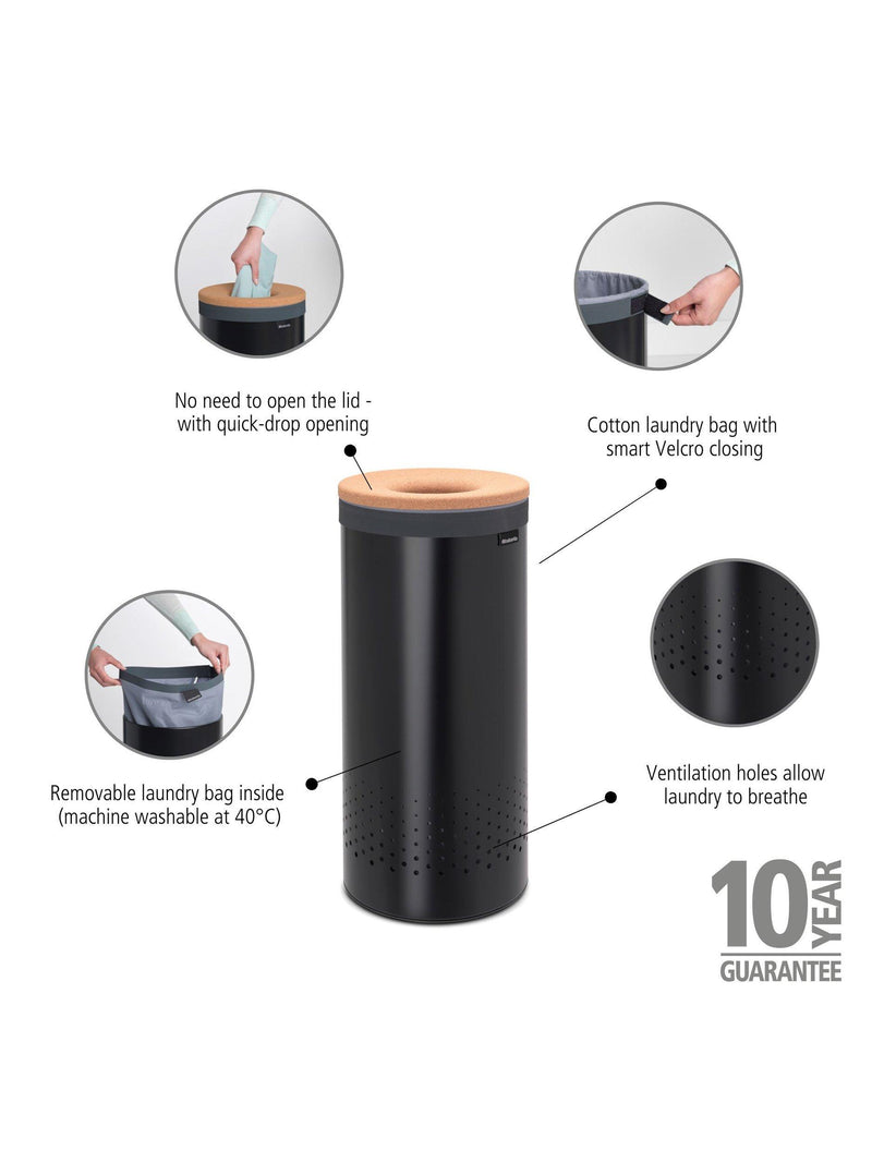 Brabantia laundry bin cork lid 35L - British product