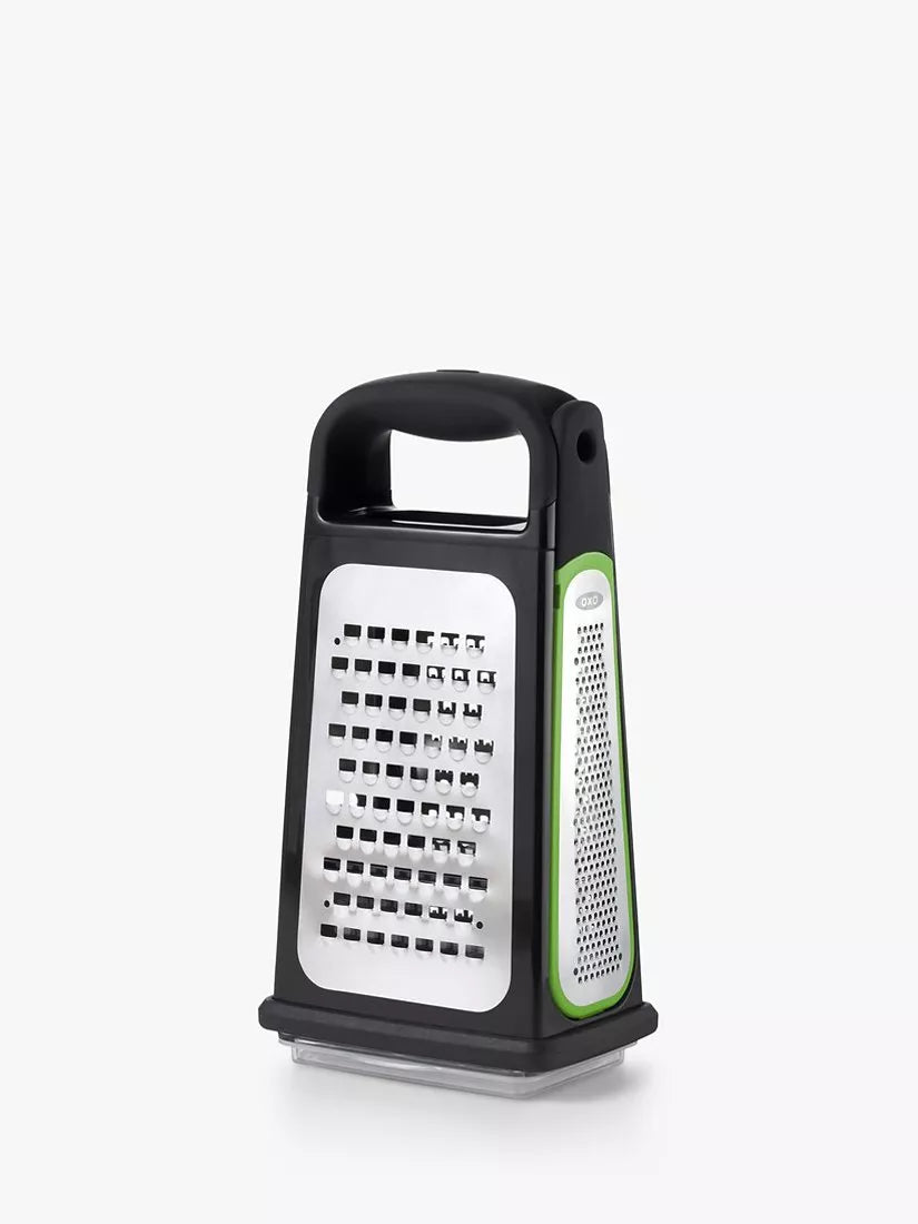 OXO box grater with slicer and zester, imported from the UK