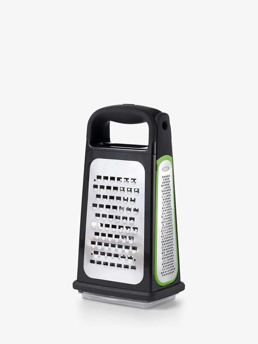 OXO box grater with slicer and zester, imported from the UK