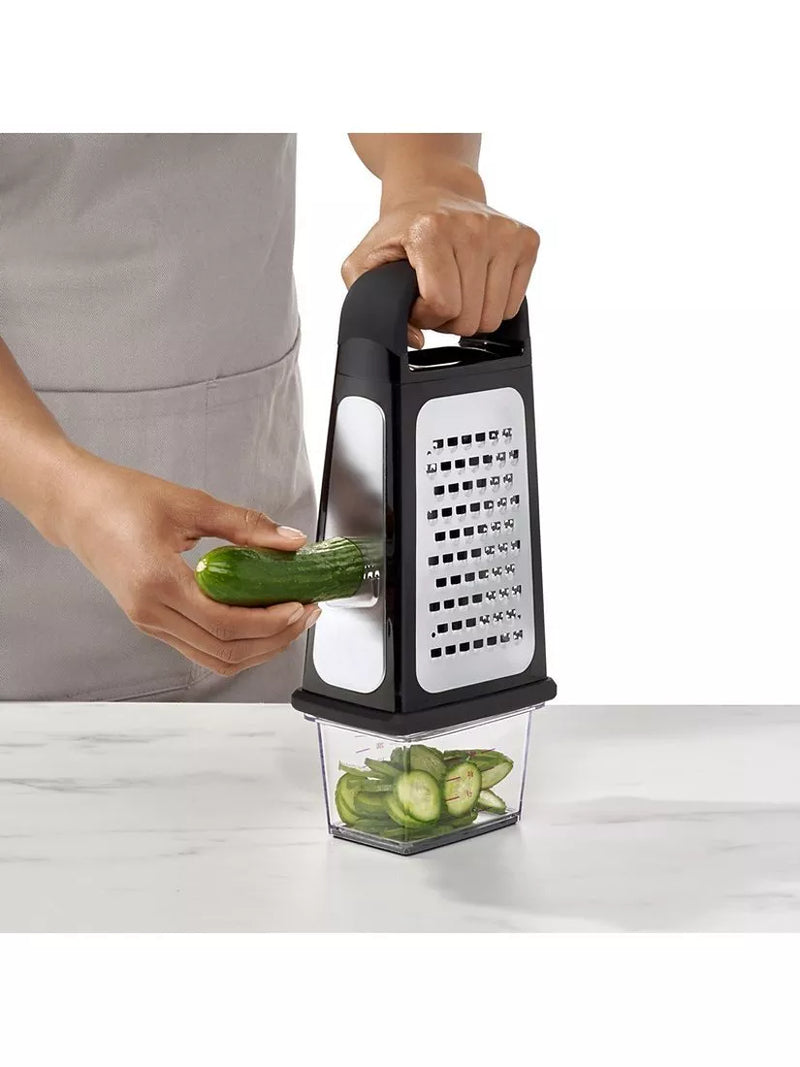 OXO box grater with slicer and zester, imported from the UK